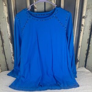 LOGO by Lori Goldstein Vibrant Blue Long Sleeve Top